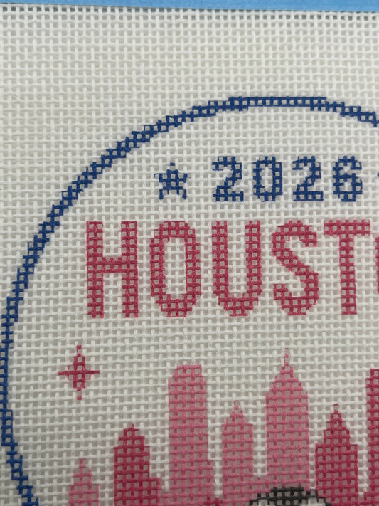 2026 Soccer Houston - 18 mesh - 4 inch Round - 6 x 6 - Needlepoint Canvas