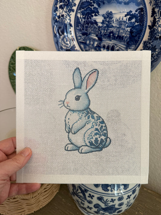Chinoiserie Easter Bunny - 18 mesh - 8 x 8 - Needlepoint Canvas