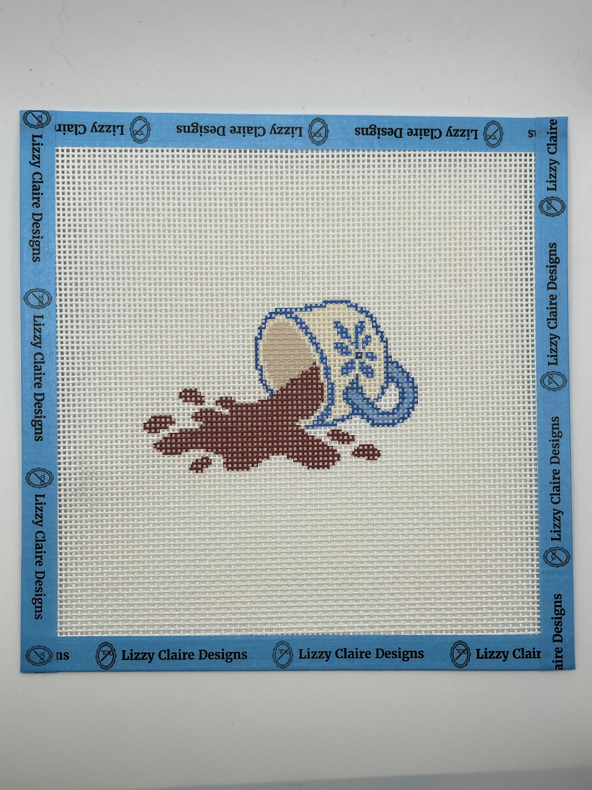Coffee Catastrophe - 13 mesh - 7 x 7 - Needlepoint Canvas