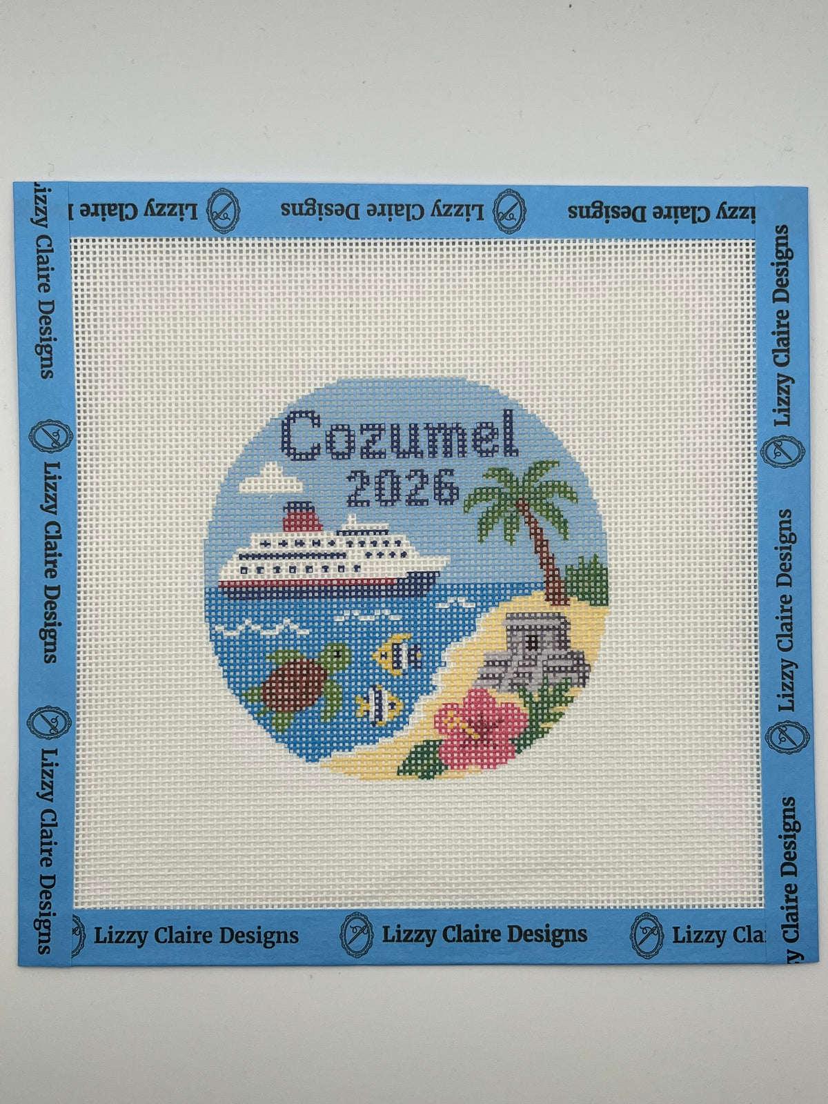 Cozumel 2026 - 18 mesh - 4 inch Round - 7 x 7 - Needlepoint Canvas