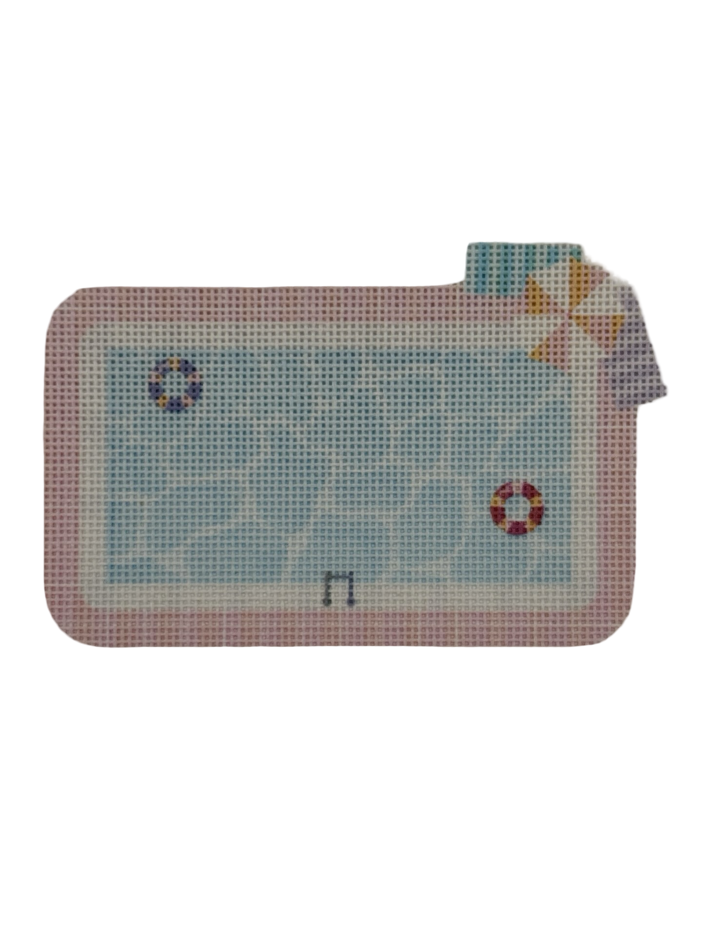 Cute Swimming Pool - 18 mesh - 8 x 8 - Needlepoint Canvas
