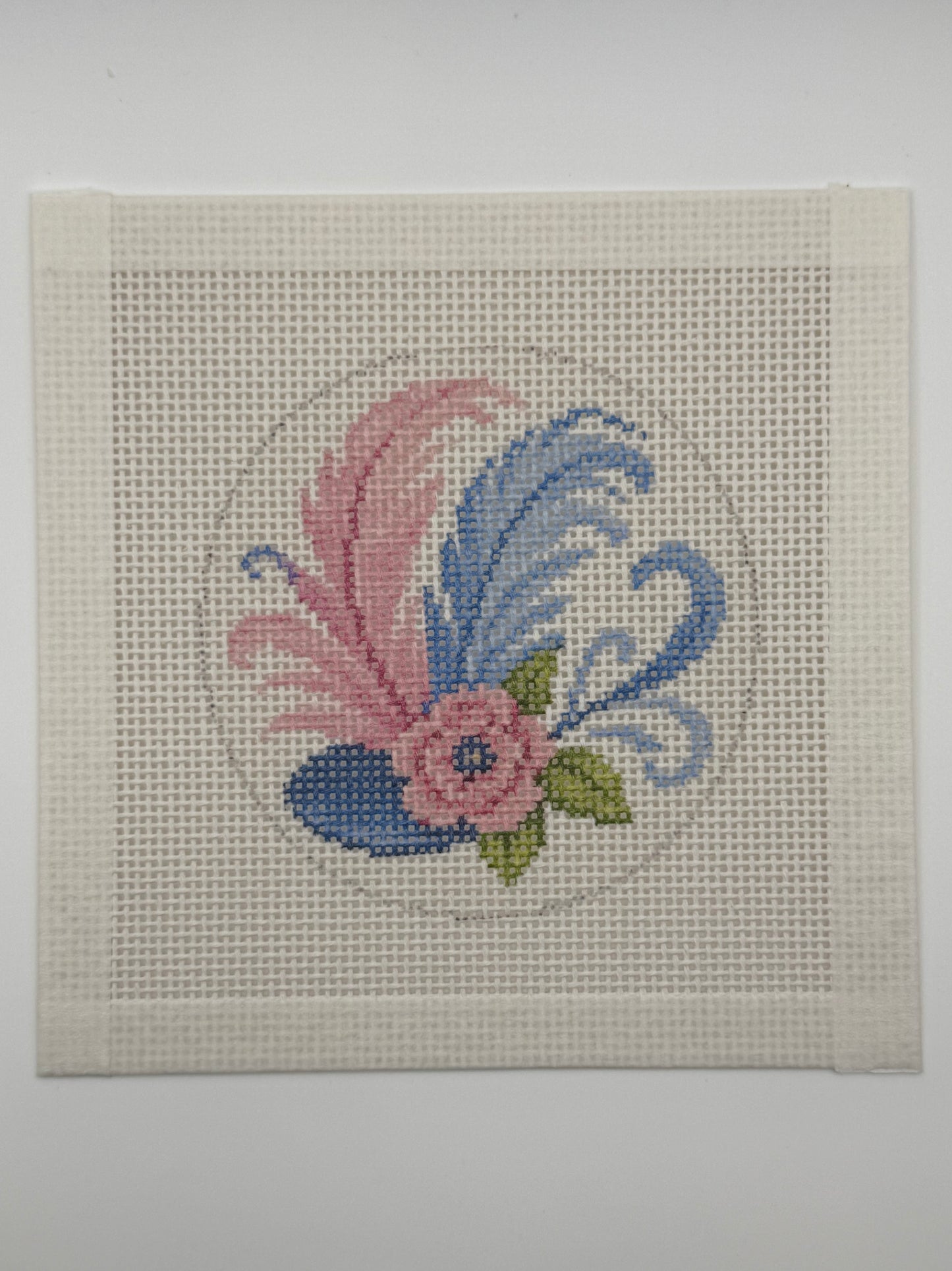 Fascinator - Feather Hat - 13 mesh - 4 inch Round - 6 x 6 - Needlepoint Canvas