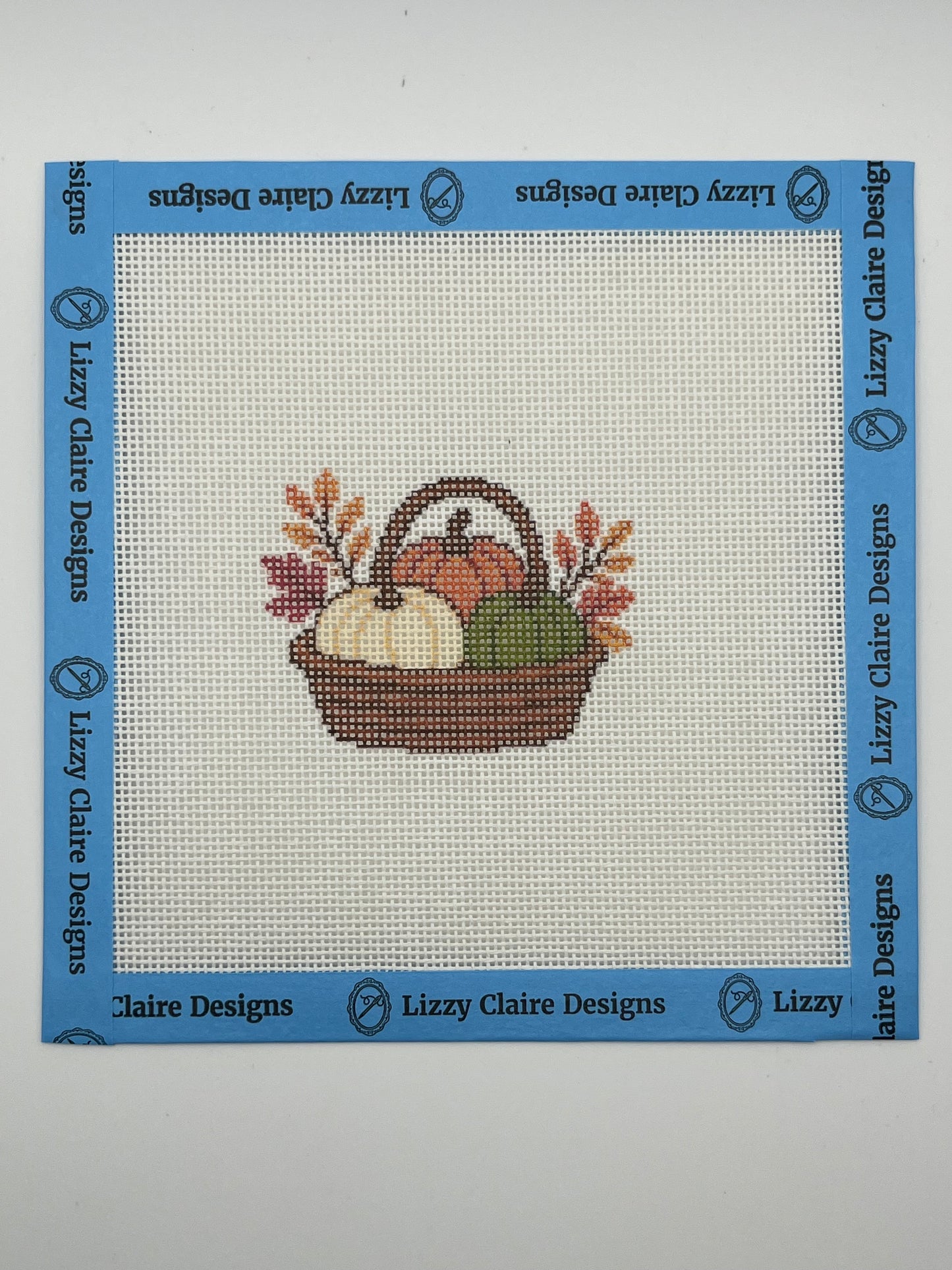 Fall Pumpkin Basket - 18 mesh - 6 x 6 - Needlepoint Canvas