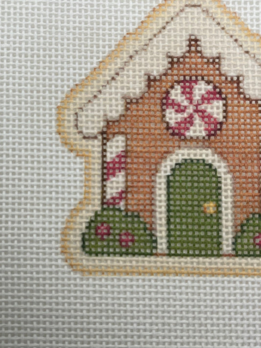 Gingerbread House - The Royal Icing Collection - 18 mesh - 6 x 6 - Needlepoint Canvas - Lizzy Claire Designs