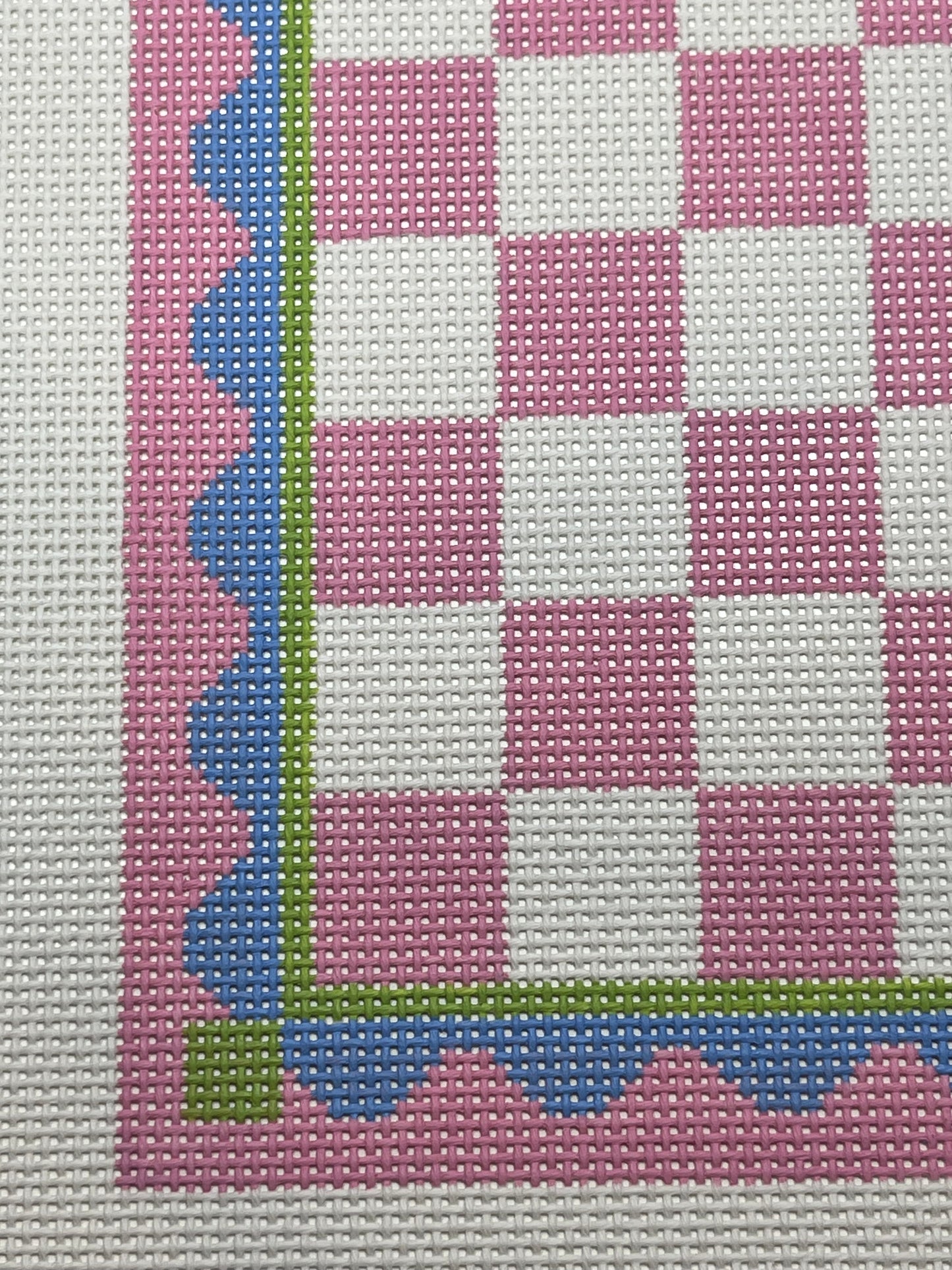 Hand Painted Chess Board - 13 mesh - 13.25 x 13.25 - Needlepoint Canvas - Lizzy Claire Designs