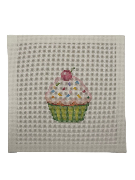 Happy Birthday Cupcake - 13 mesh - 7 x 7 - Needlepoint Canvas