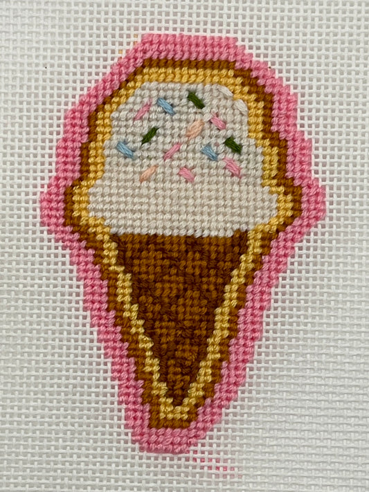 Ice Cream Cone - The Royal Icing Collection - 18 mesh - 6 x 6 - Needlepoint Canvas