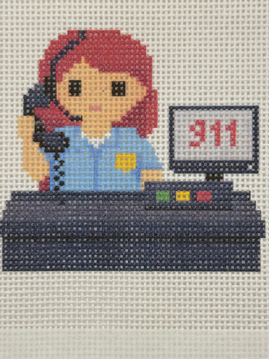 911 Operator Lizzy Claire - 13 mesh - 6 x 6 - Needlepoint Canvas