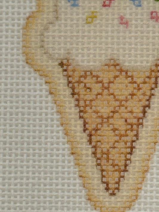 Ice Cream Cone - The Royal Icing Collection - 18 mesh - 6 x 6 - Needlepoint Canvas