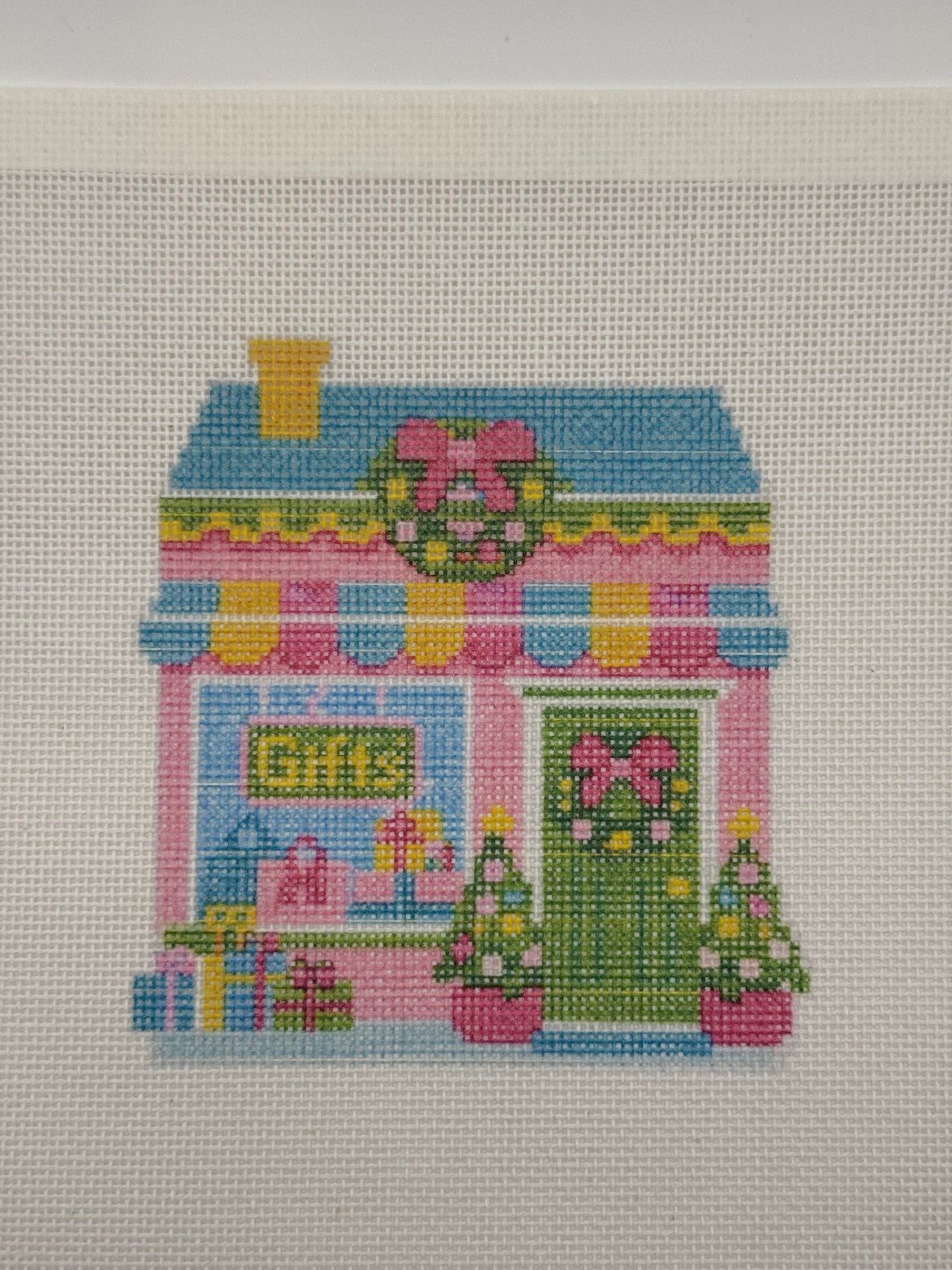 Lizzy Claire's Happy Neighborhood Gift Shop - 18 mesh - 8 x 8 - Needlepoint Canvas