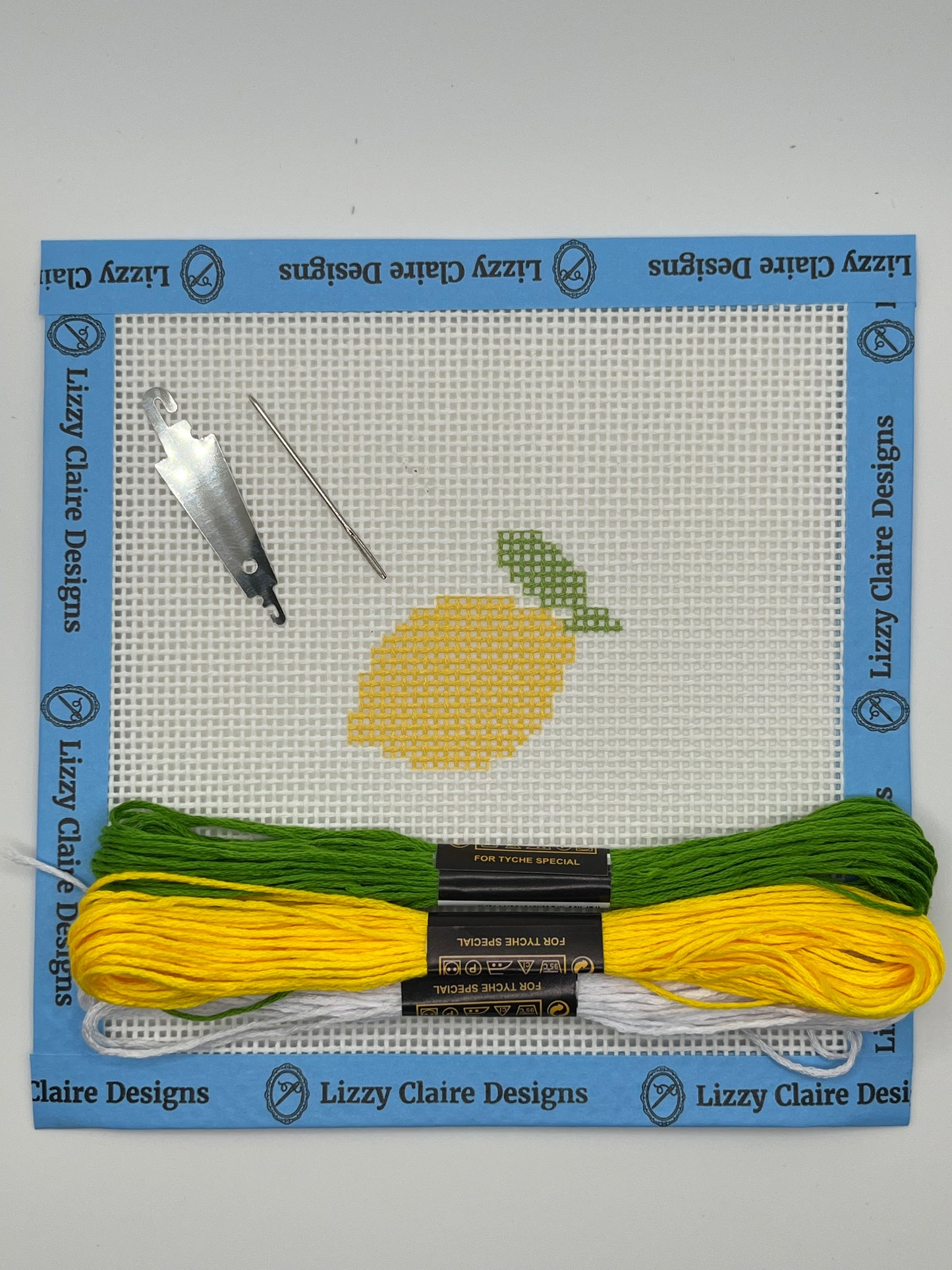 Lemon Beginner Kit - 13 mesh - 6 x 6 - Needlepoint Canvas
