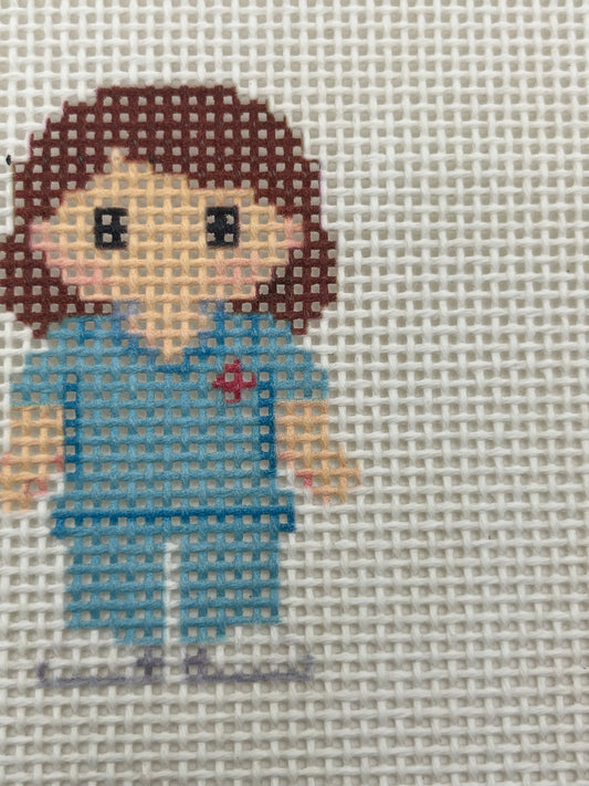 Nurse Lizzy Claire - 13 mesh - 6 x 6 - Needlepoint Canvas