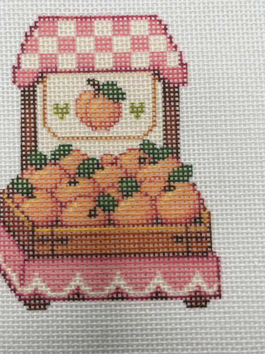 Peach Stand - Farmer's Market Collection - 18 mesh - 8 x 8 - Needlepoint Canvas