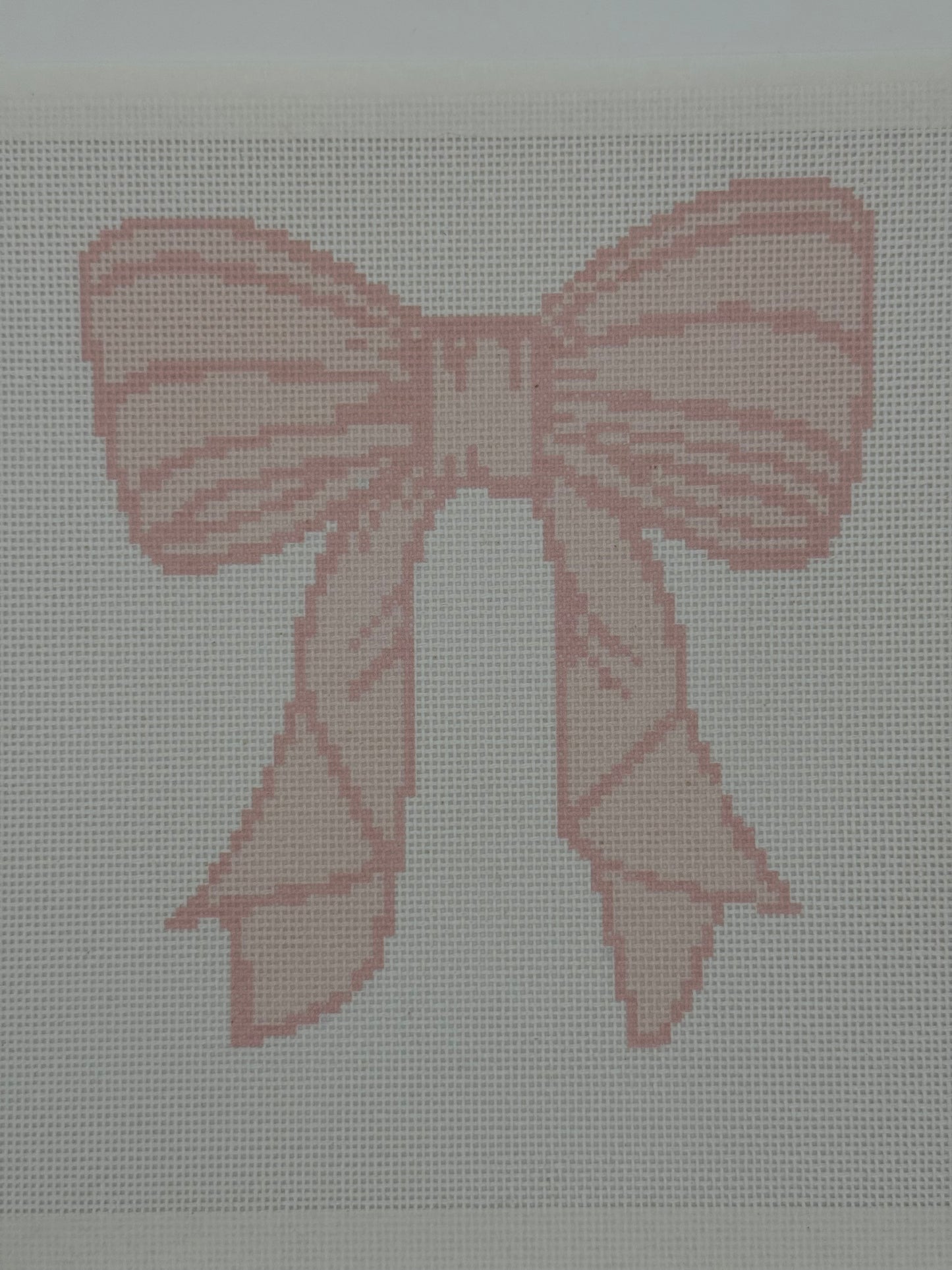 Large Pink Bow Needlepoint Canvas