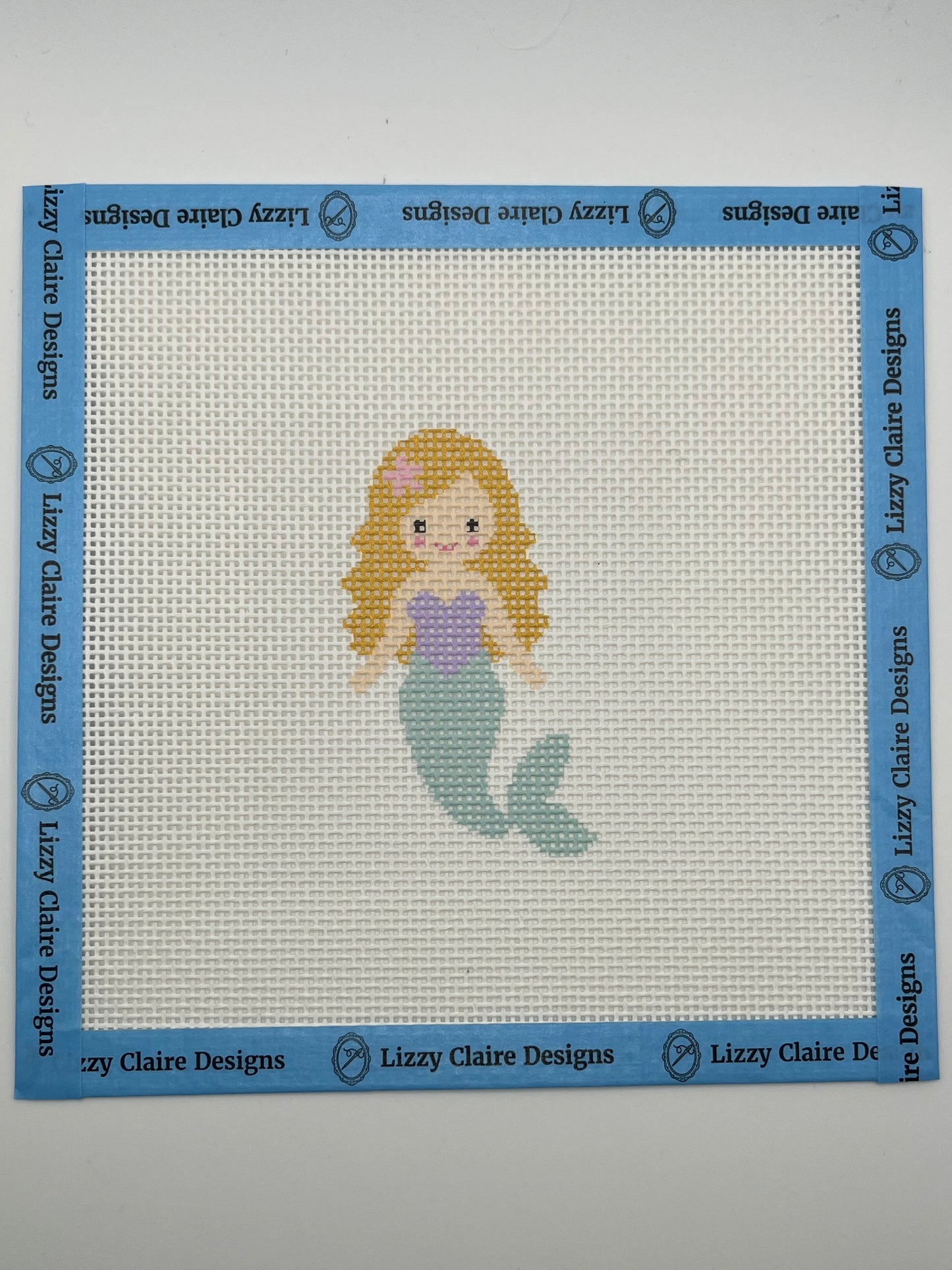 Seafoam Mermaid (Blonde) - 13 mesh - 7 x 7 - Needlepoint Canvas