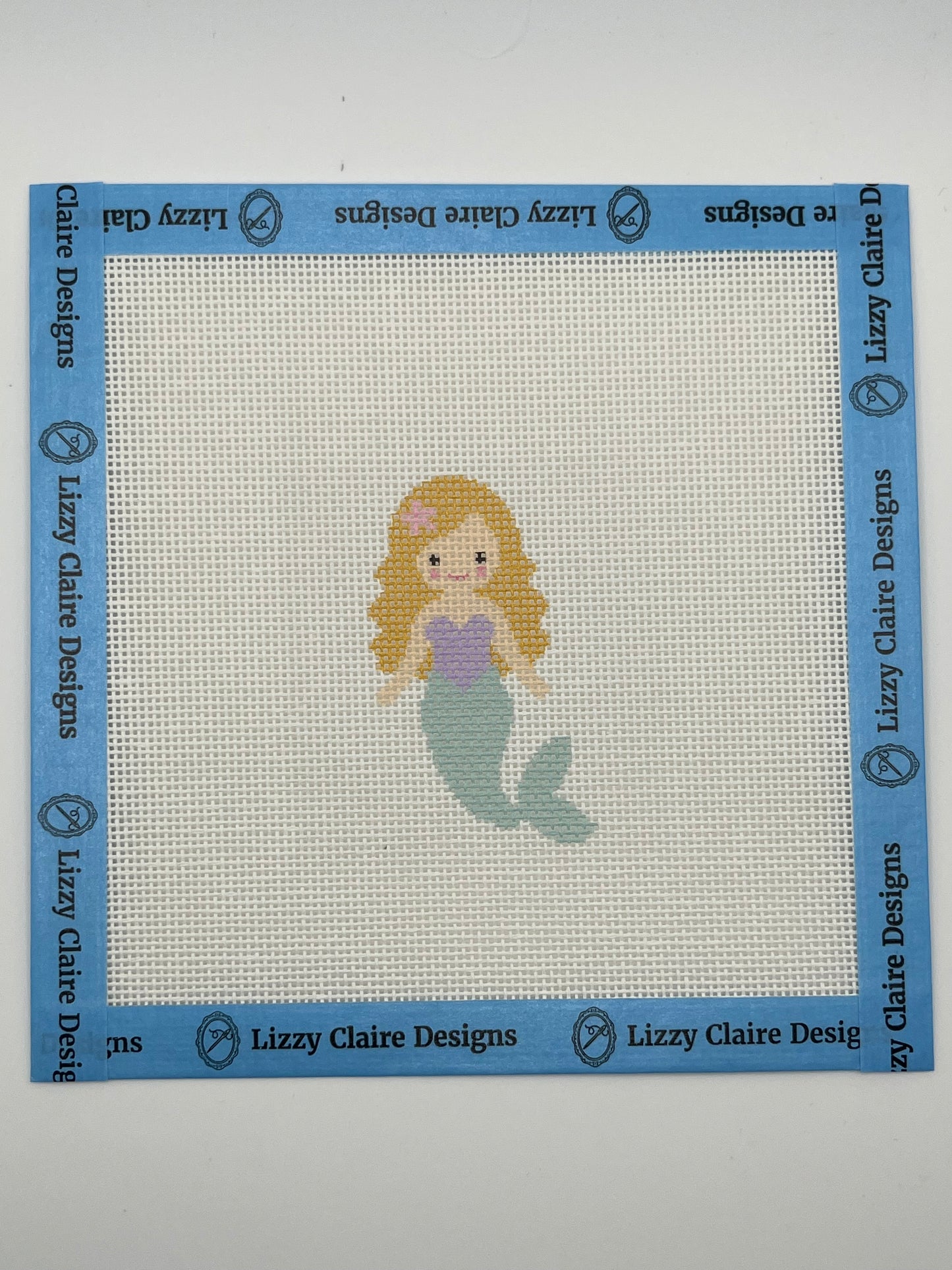 Seafoam Mermaid (Blonde) - 18 mesh - 6 x 6 - Needlepoint Canvas