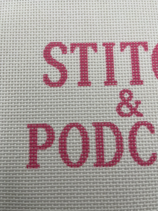 Stitch & Podcast - 13 mesh - 9 x 7- Needlepoint Canvas