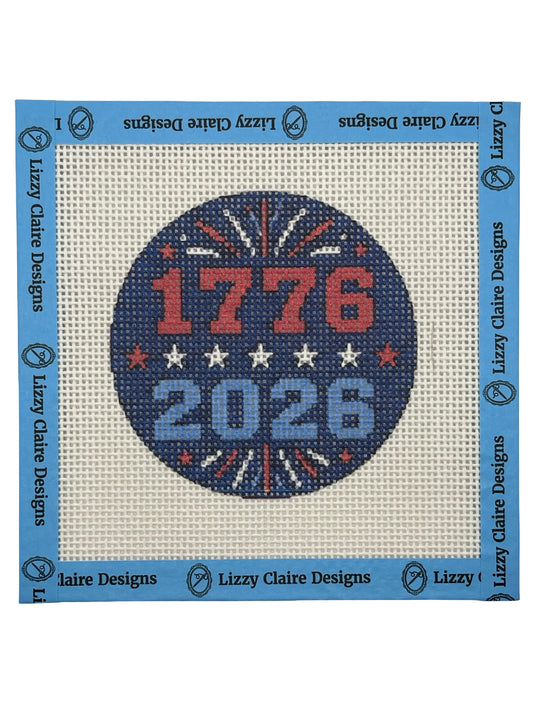 1776–2026 Patriotic - 13 mesh - 4 inch Round - 6 x 6 - Needlepoint Canvas