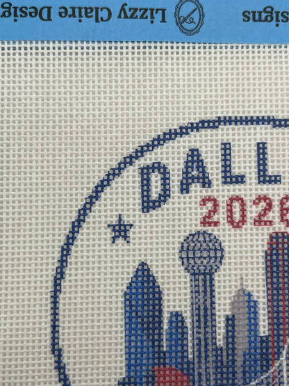 2026 Soccer Dallas - 18 mesh - 4 inch Round - 6 x 6 - Needlepoint Canvas