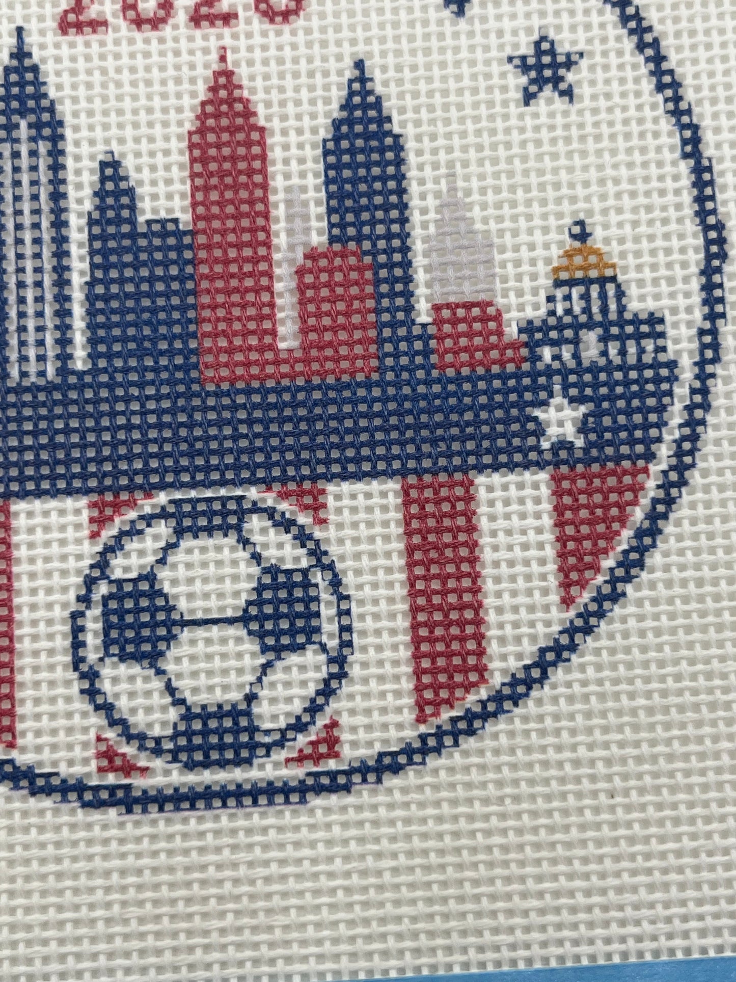 2026 Soccer Atlanta - 18 mesh - 4 inch Round - 6 x 6 - Needlepoint Canvas