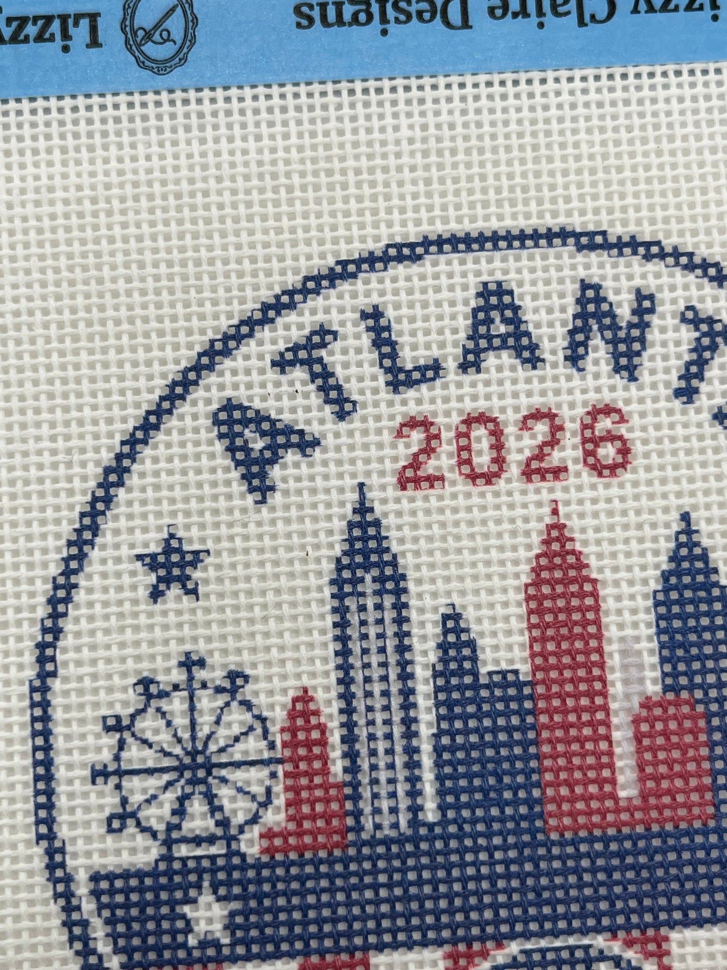 2026 Soccer Atlanta - 18 mesh - 4 inch Round - 6 x 6 - Needlepoint Canvas