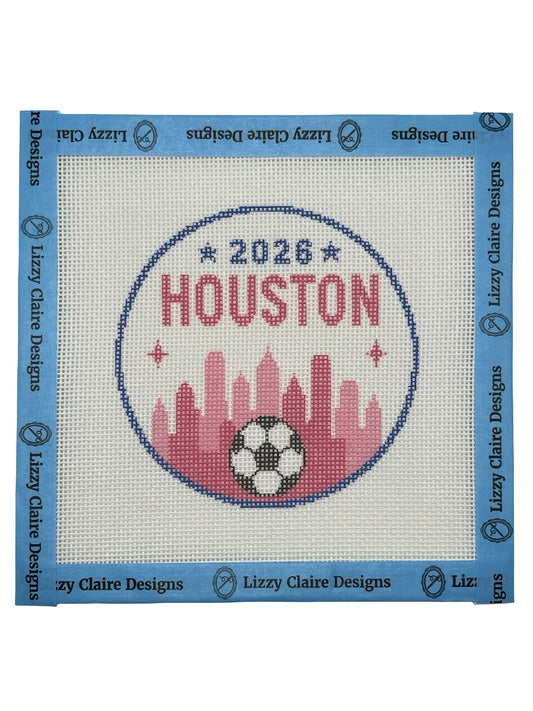 2026 Soccer Houston - 18 mesh - 4 inch Round - 6 x 6 - Needlepoint Canvas