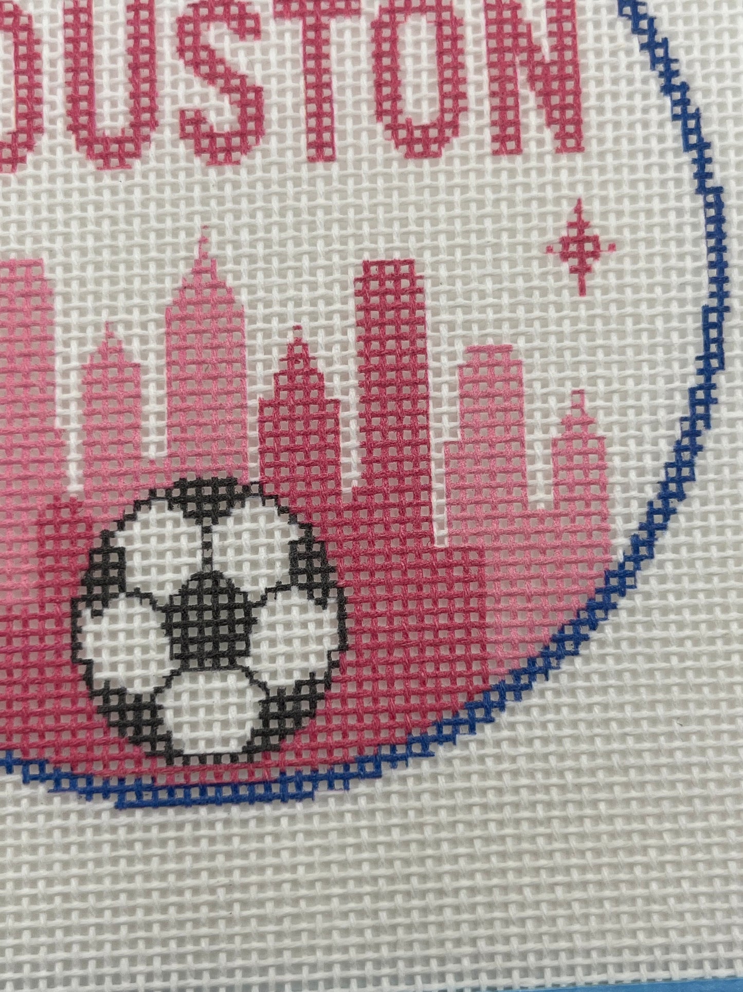 2026 Soccer Houston - 18 mesh - 4 inch Round - 6 x 6 - Needlepoint Canvas