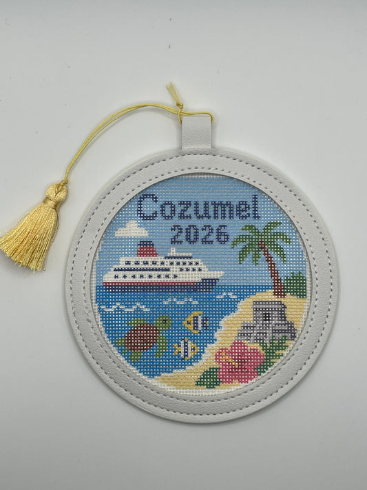4" Pu Leather Needlepoint Finishing Ornament
