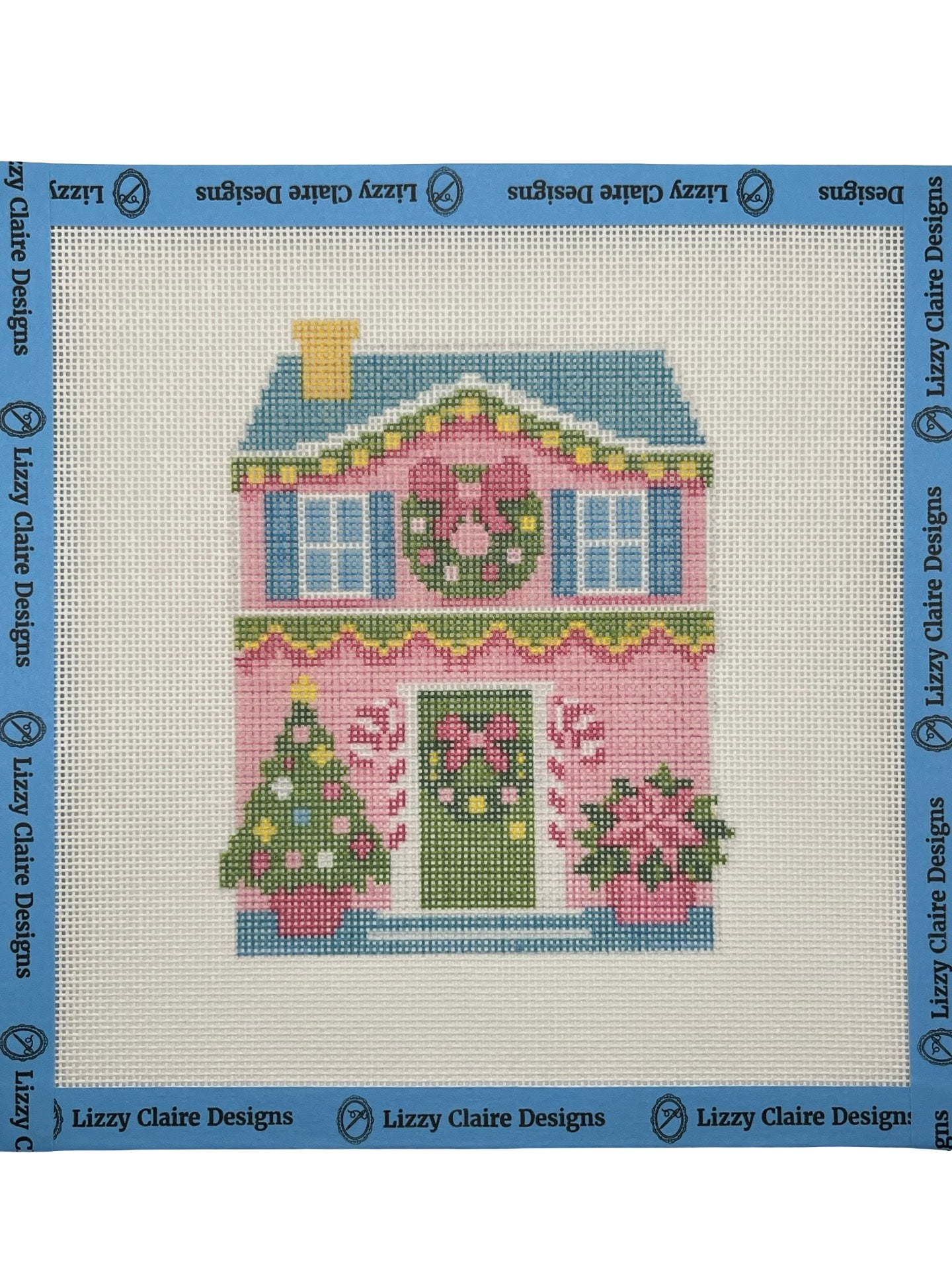 Lizzy Claire's Happy Neighborhood House - 18 mesh - 10 x 10 - Needlepoint Canvas