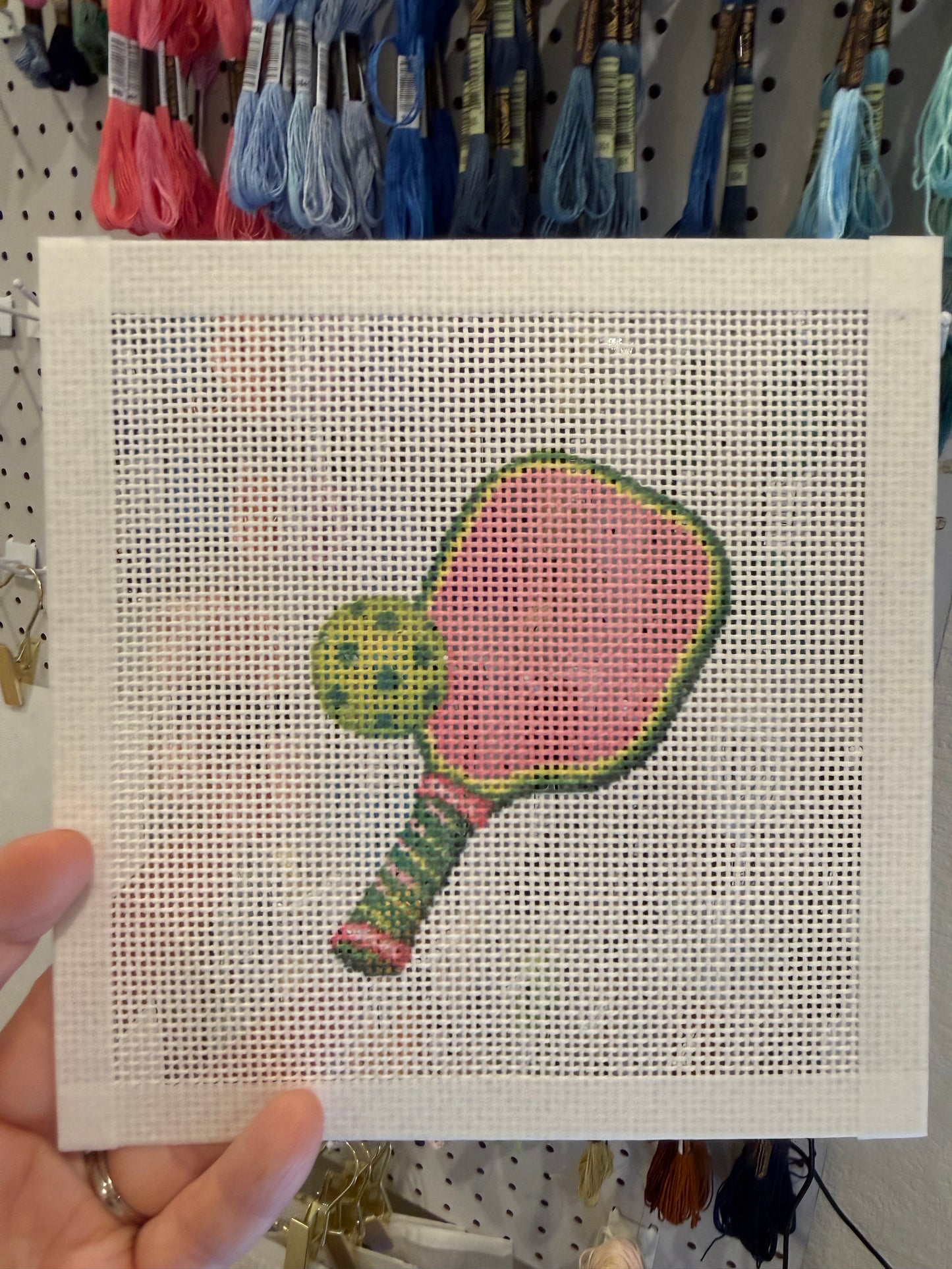Pickleball Paddle - 13 mesh - 7 x 7 - Needlepoint Canvas