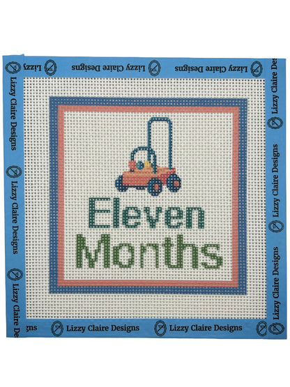 Baby Milestone 12-Months - 13 mesh - 7 x 7 - Needlepoint Canvases