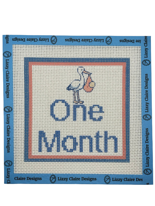Baby Milestone 12-Months - 13 mesh - 7 x 7 - Needlepoint Canvases
