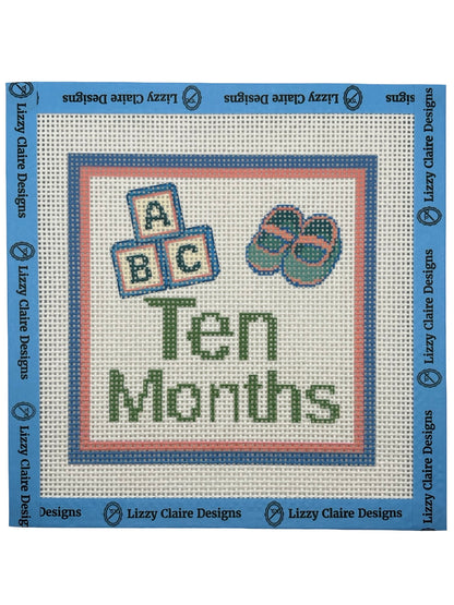 Baby Milestone 12-Months - 13 mesh - 7 x 7 - Needlepoint Canvases