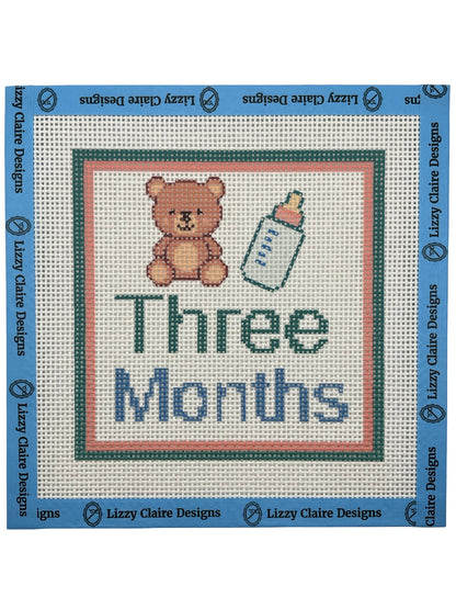 Baby Milestone 12-Months - 13 mesh - 7 x 7 - Needlepoint Canvases