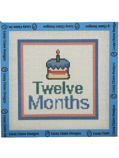 Baby Milestone 12-Months - 13 mesh - 7 x 7 - Needlepoint Canvases