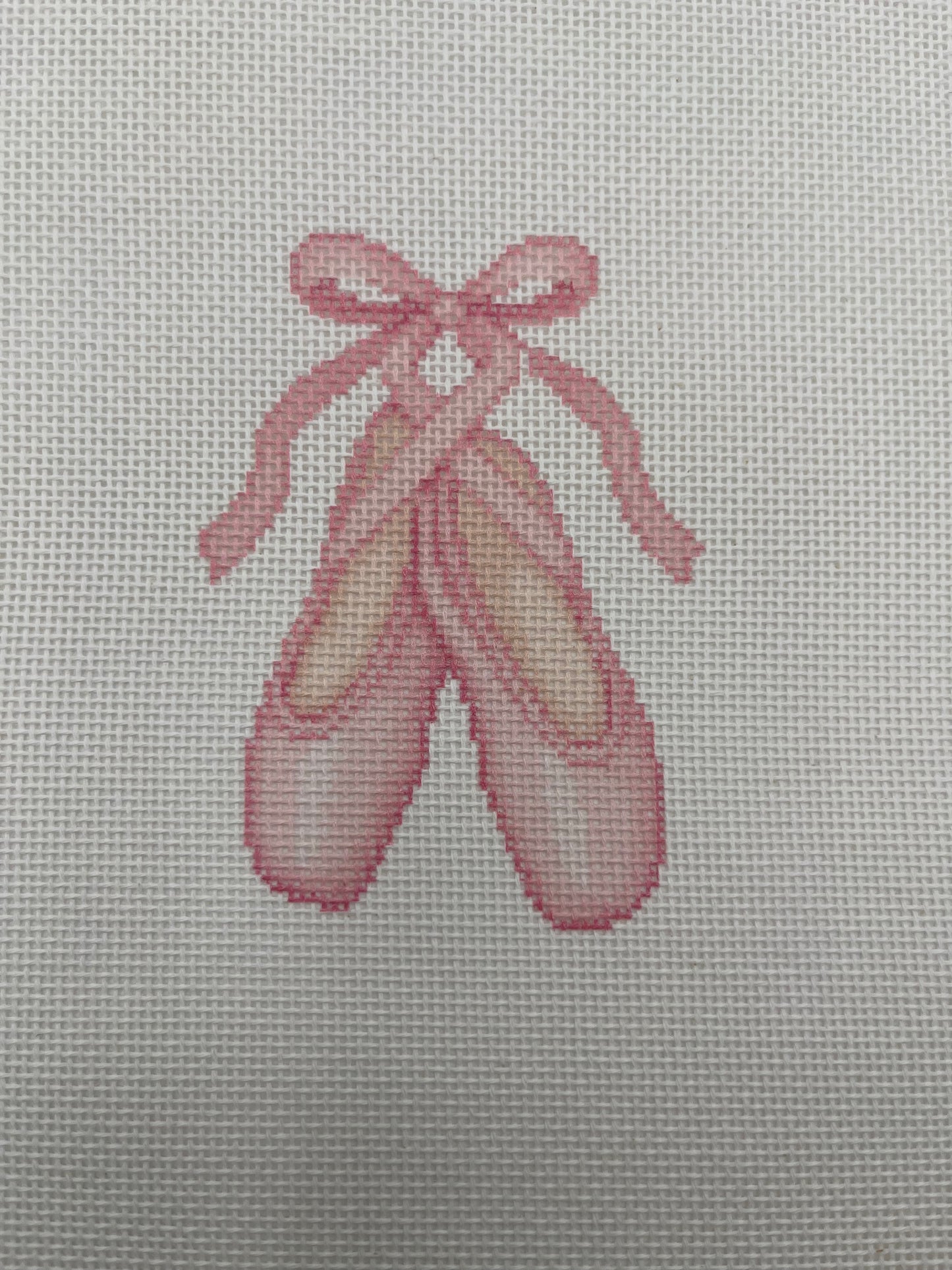 Pink Ballet Point Shoes - 18 mesh - 8 x 8 - Needlepoint Canvas