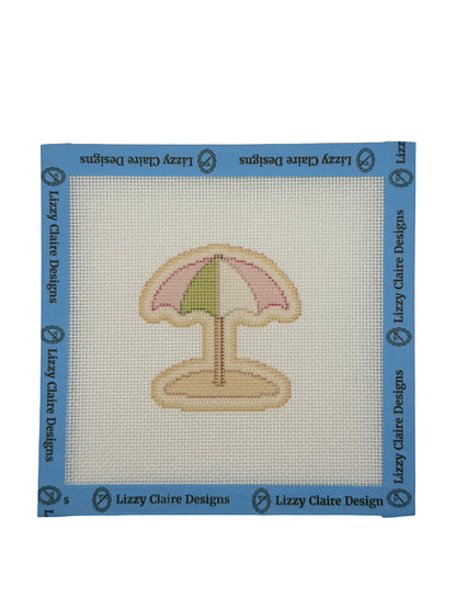 Beach Umbrella - The Royal Icing Collection - 18 mesh - 6 x 6 - Needlepoint Canvas