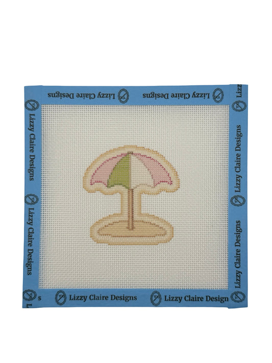 Beach Umbrella - The Royal Icing Collection - 18 mesh - 6 x 6 - Needlepoint Canvas