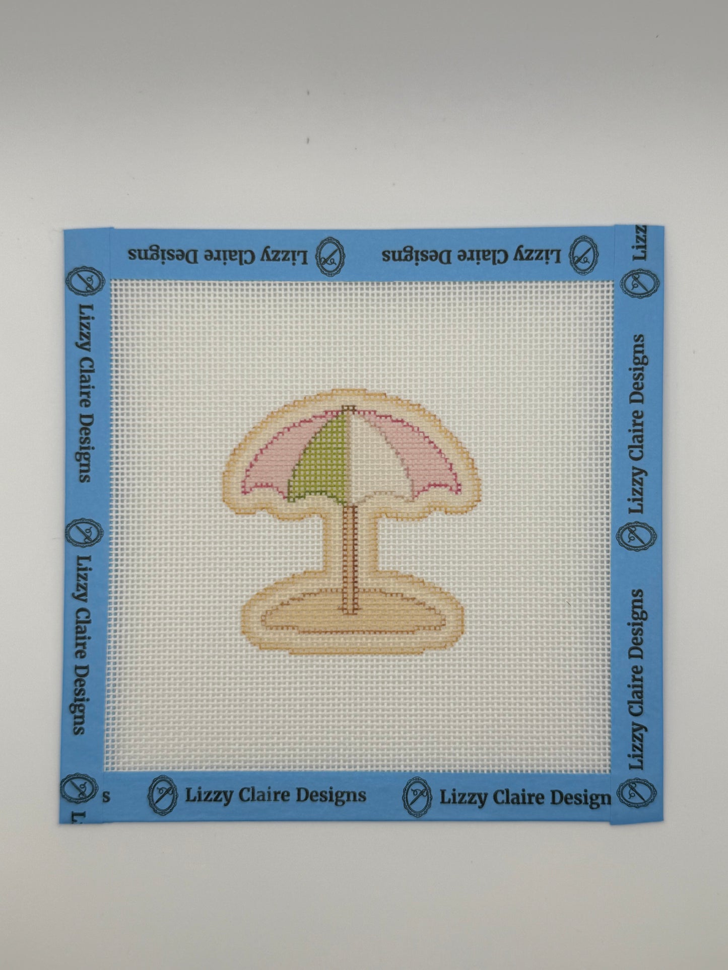 Beach Umbrella - The Royal Icing Collection - 18 mesh - 6 x 6 - Needlepoint Canvas