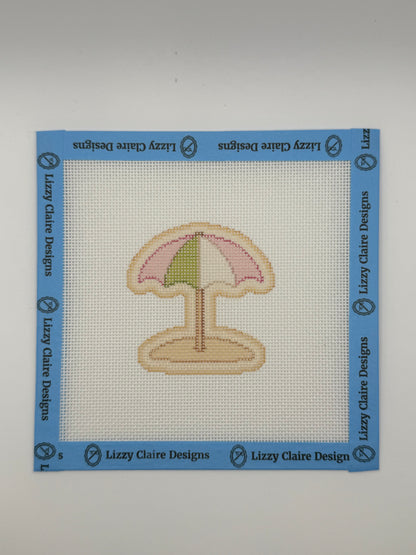 Beach Umbrella - The Royal Icing Collection - 18 mesh - 6 x 6 - Needlepoint Canvas