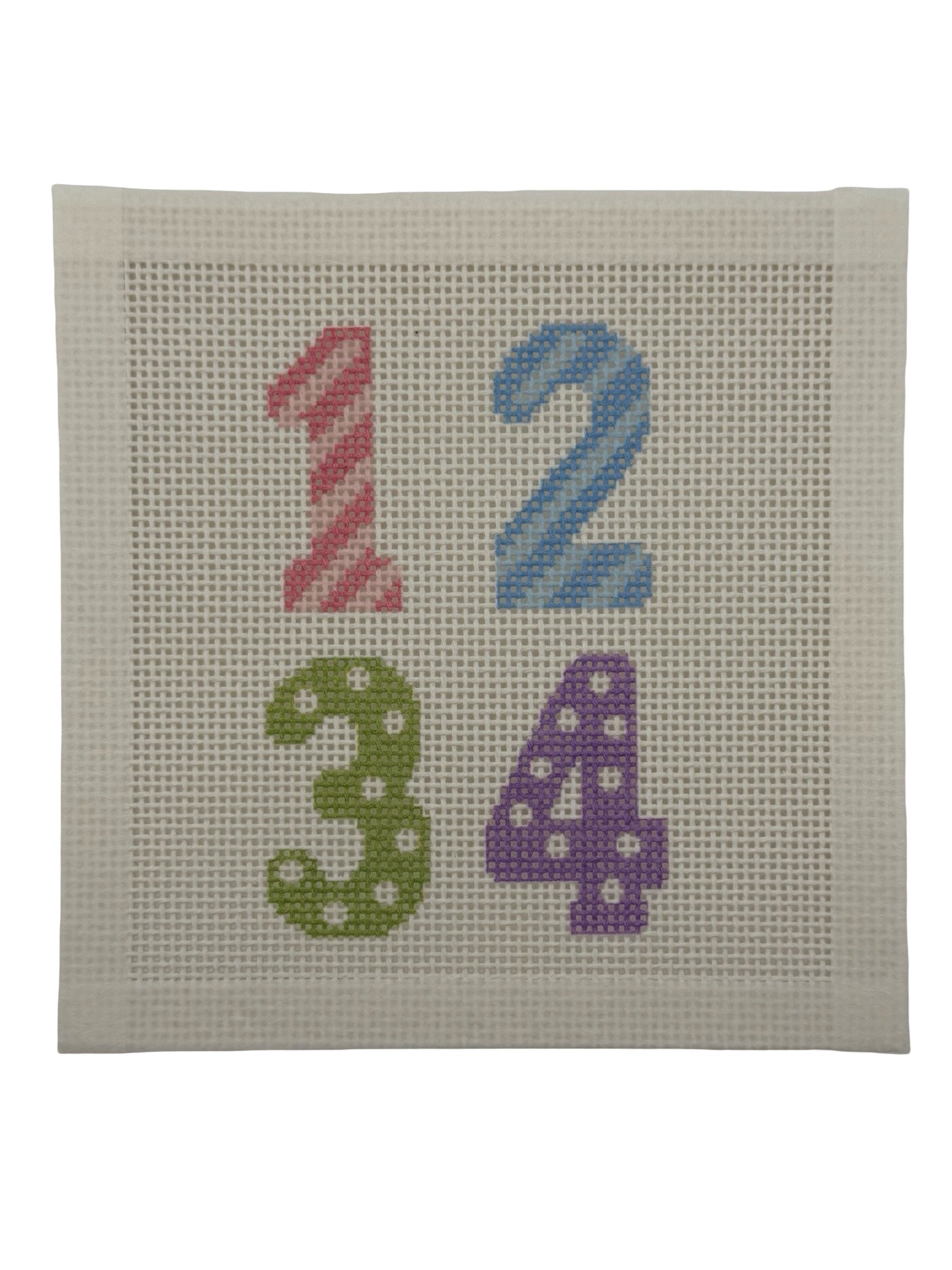 Birthday Cake Numbers - 13 mesh - 6 x 6 - 3 Needlepoint Canvases