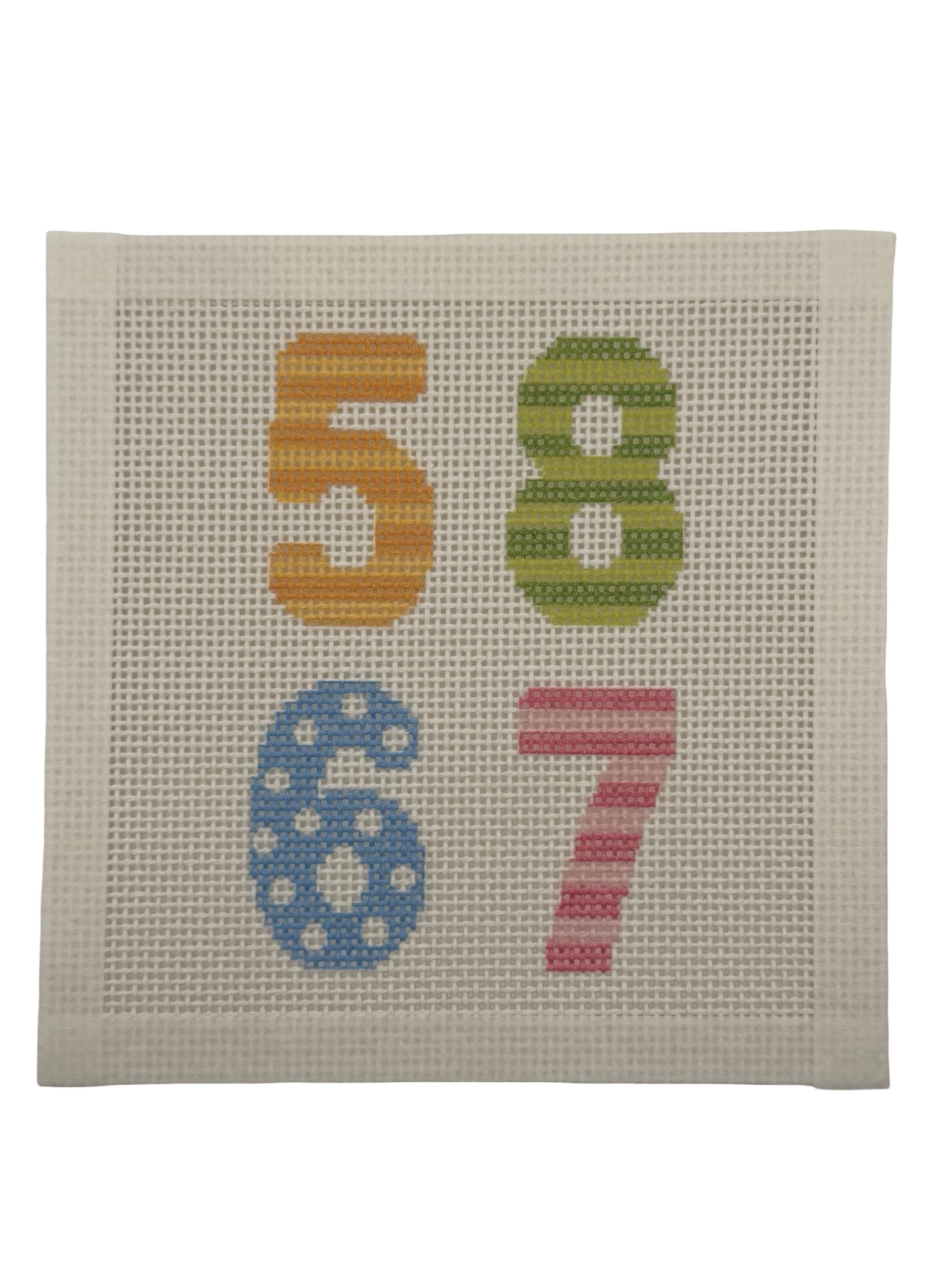 Birthday Cake Numbers - 13 mesh - 6 x 6 - 3 Needlepoint Canvases