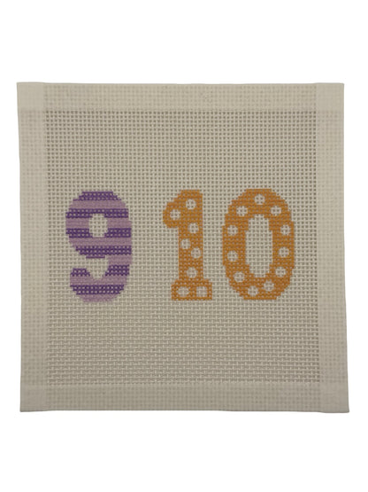 Birthday Cake Numbers - 13 mesh - 6 x 6 - 3 Needlepoint Canvases