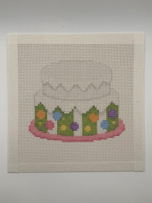 Birthday Cake & Numbers - 13 mesh - 4 Needlepoint Canvases