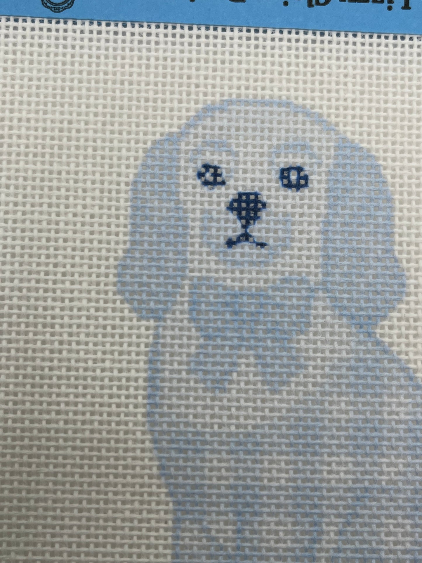 Blue Staffordshire Dog - 18 mesh - 6 x 6 - Needlepoint Canvas
