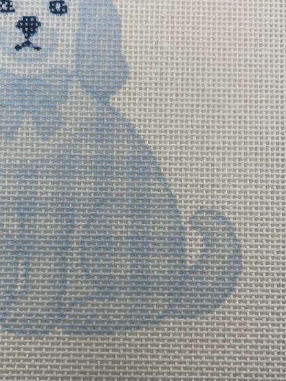 Blue Staffordshire Dog - 18 mesh - 6 x 6 - Needlepoint Canvas