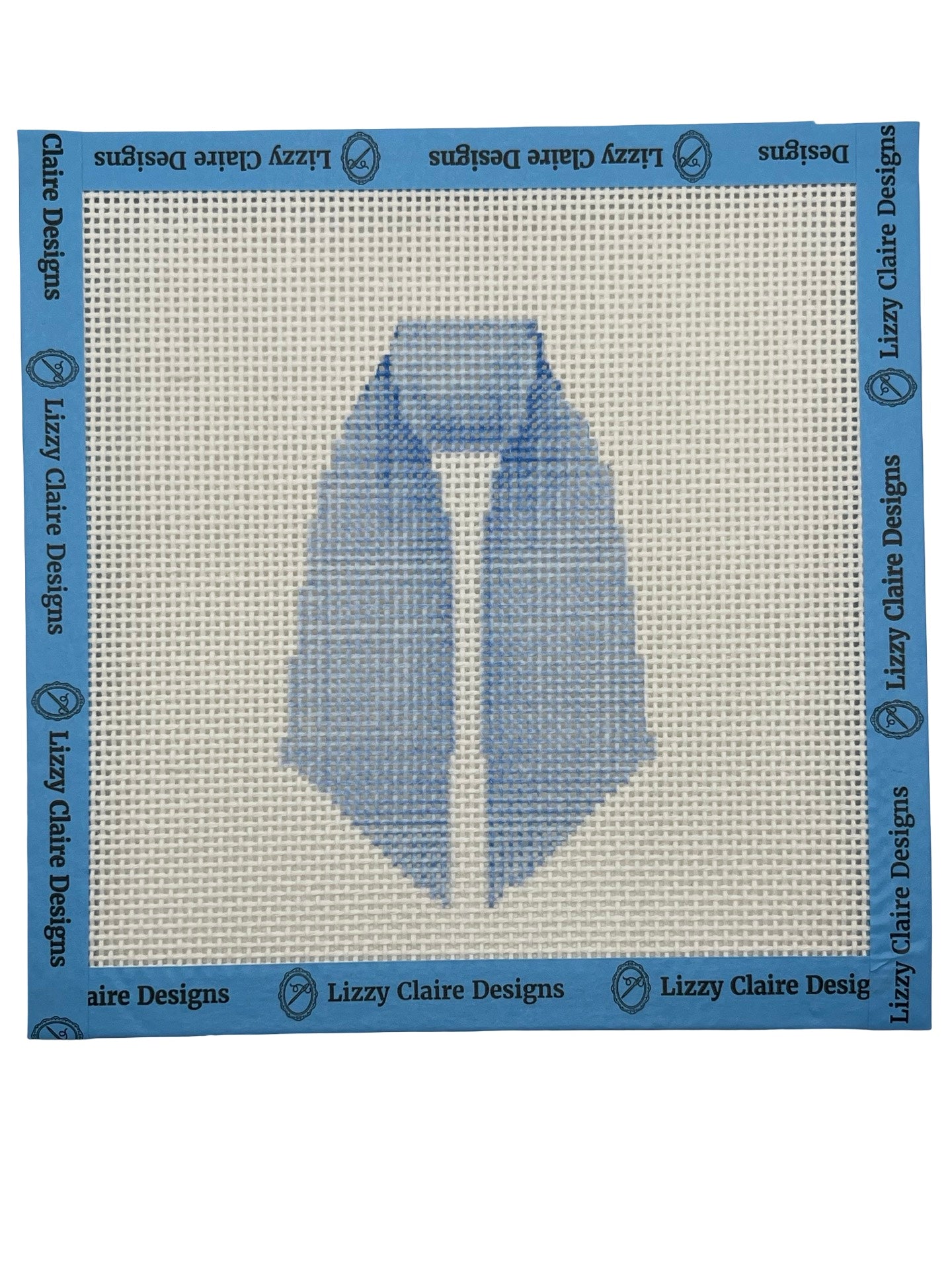 Blue Wreath Sash - 13 mesh - 7 x 7 - Needlepoint Canvas