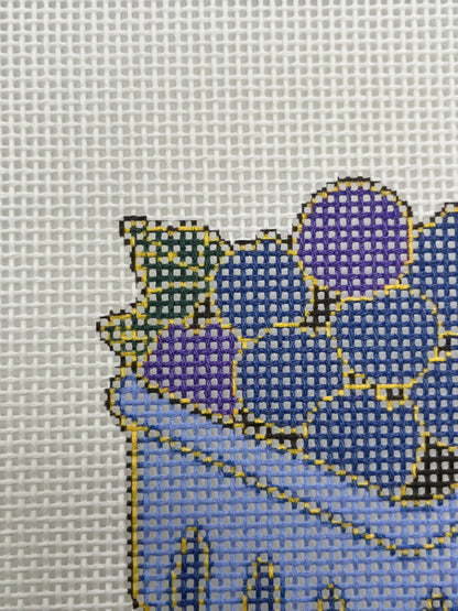 Blueberry Basket - 13 mesh - 7 x 7 - Needlepoint Canvas