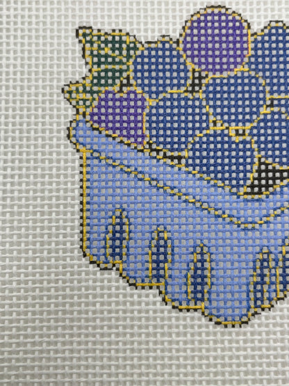 Blueberry Basket - 13 mesh - 7 x 7 - Needlepoint Canvas