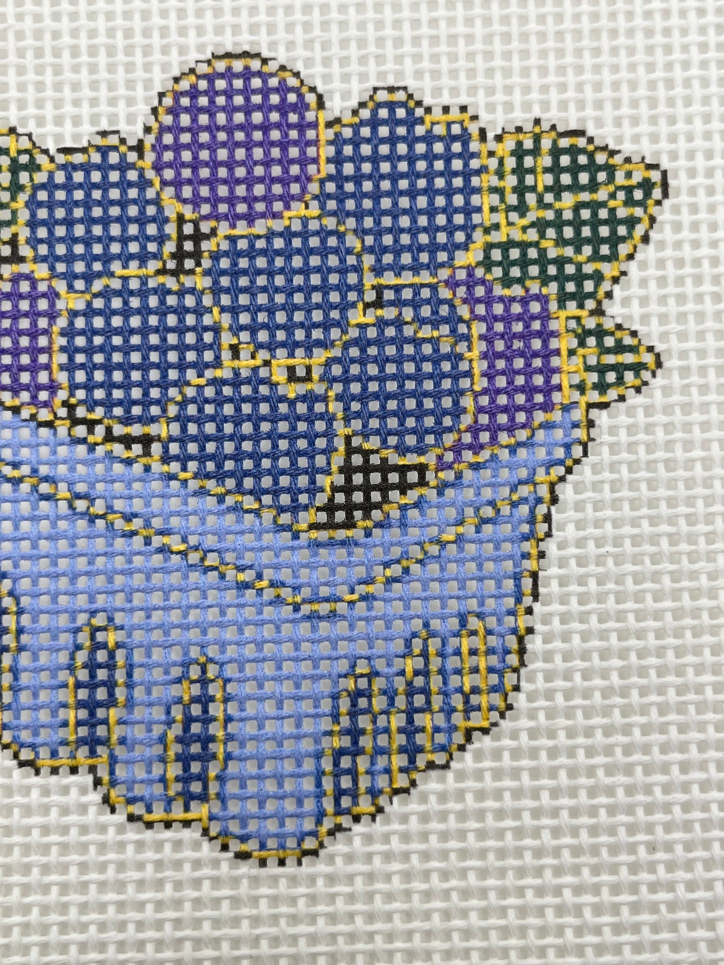Blueberry Basket - 13 mesh - 7 x 7 - Needlepoint Canvas